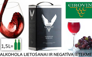Eirovīns: itāļu sarkanvīns Flying Rubicone Sangiovese 1,5 l iepakojumā -48%