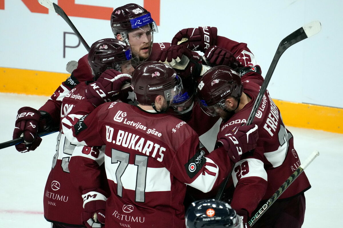 Latvijas hokeja izlase. Foto: Edijs Pālens/LETA