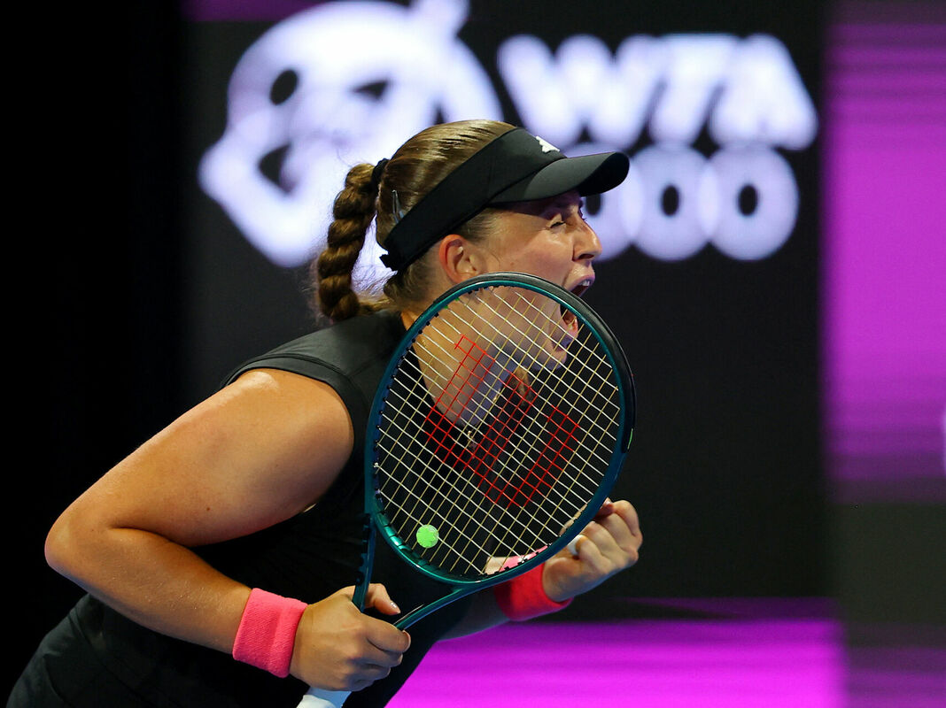 Aļona Ostapenko. Foto: scanpix/REUTERS/Ibraheem Al Omari Aļona Ostapenko. Foto: scanpix/REUTERS/Ibraheem Al Omari