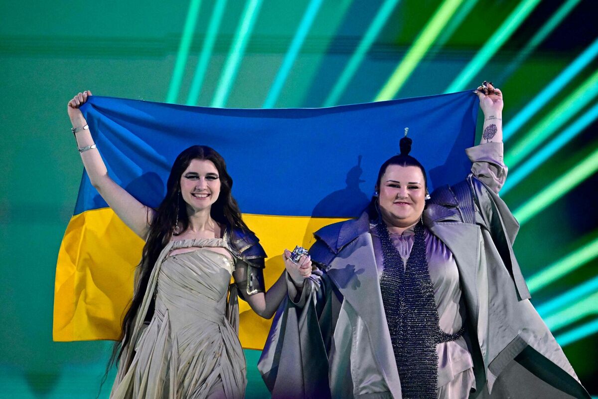 Duets Alyona Alyona & Jerry Heil, kuras pārstāvēja Ukrainu 2024. gada Eirovīzijā. Foto: Tobias SCHWARZ / AFP Duets Alyona Alyona & Jerry Heil, kuras pārstāvēja Ukrainu 2024. gada Eirovīzijā. Foto: Tobias SCHWARZ / AFP