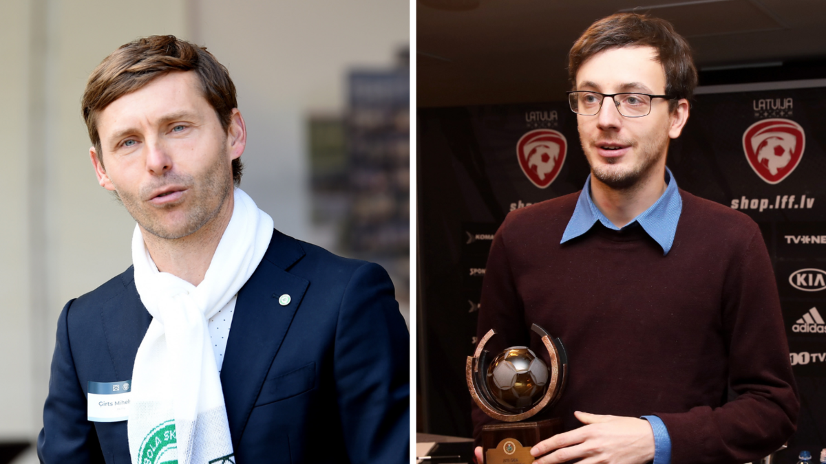"Metta" vadītājs Ģirts Mihelsons un vairrākārt par Latvijas labāko futbola žurnālistu atzītais Edmunds Novickis. Foto: Ieva Leiniša/Zane Bitere/LETA "Metta" vadītājs Ģirts Mihelsons un vairrākārt par Latvijas labāko futbola žurnālistu atzītais Edmunds Novickis. Foto: Ieva Leiniša/Zane Bitere/LETA