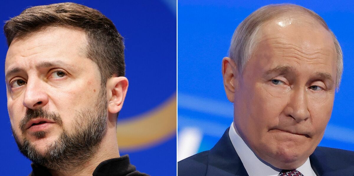 Volodimirs Zelenskis un Vladimirs Putins. Foto: Odd ANDERSEN and Maxim SHEMETOV / various sources / AFP Volodimirs Zelenskis un Vladimirs Putins. Foto: Odd ANDERSEN and Maxim SHEMETOV / various sources / AFP