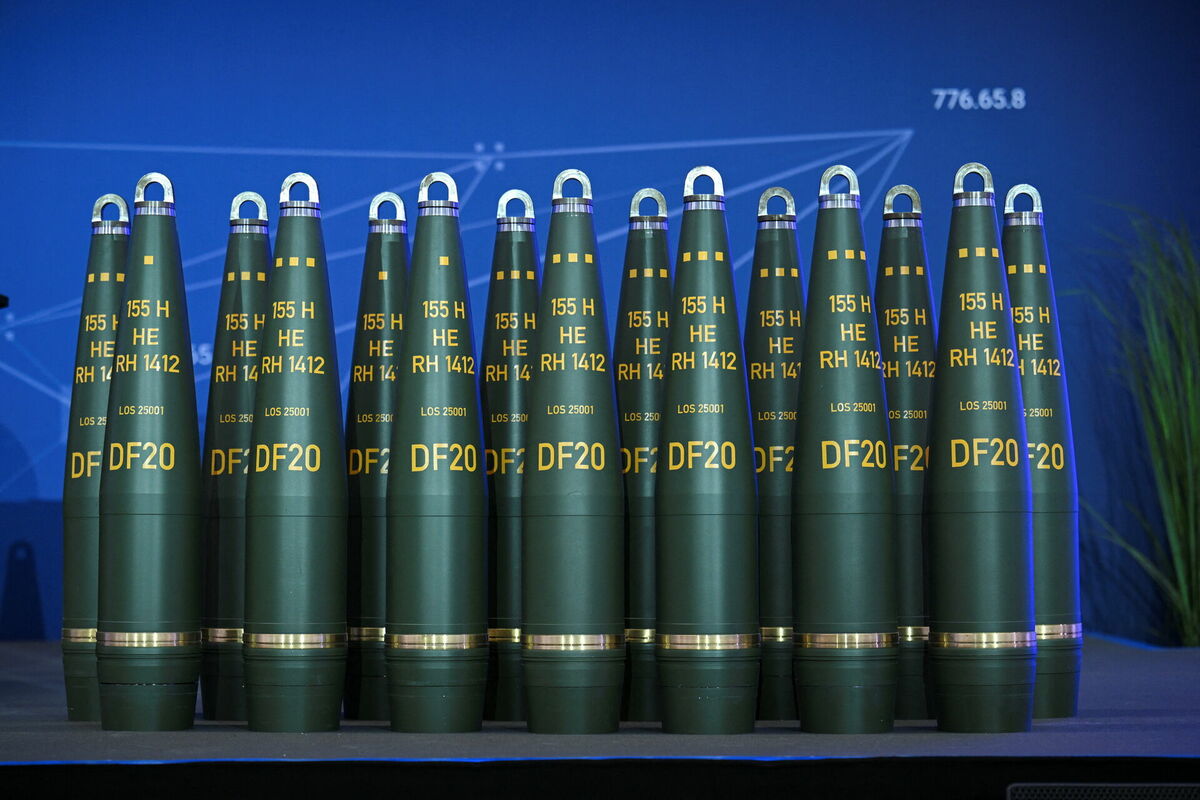 "Rheinmetall" ražotā munīcija. Foto: REUTERS/Annegret Hilse "Rheinmetall" ražotā munīcija. Foto: REUTERS/Annegret Hilse