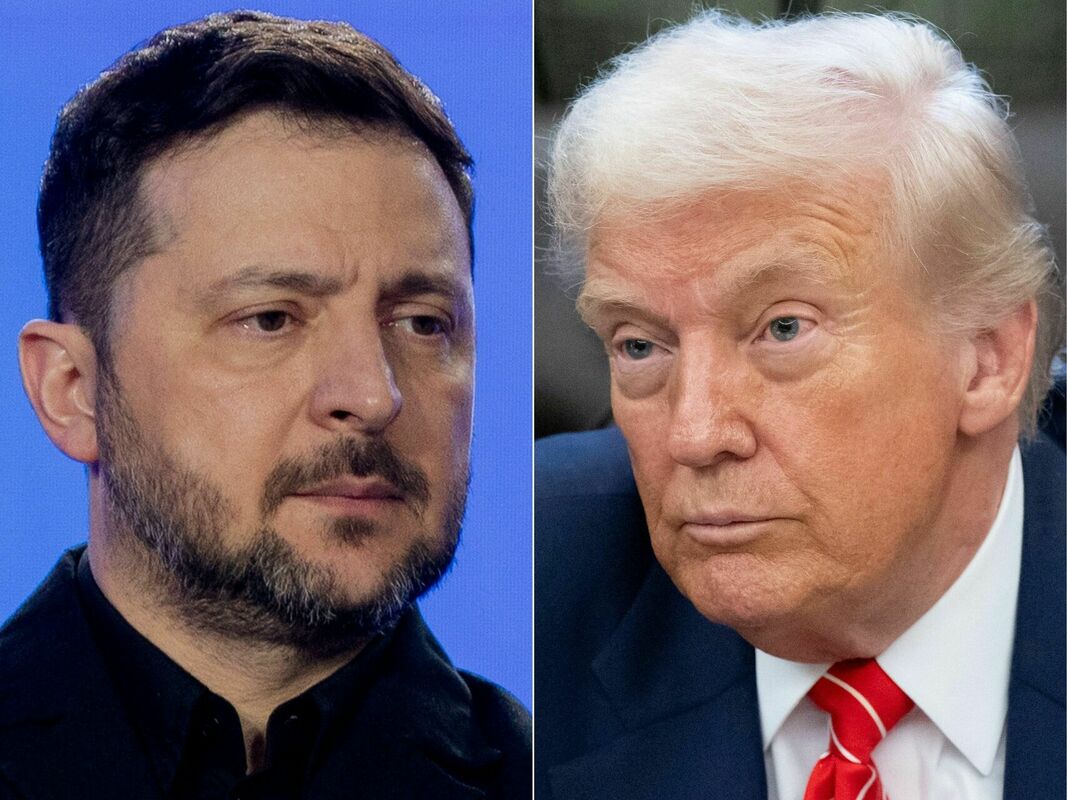 (no kreisās) Volodimirs Zelenskis un Donalds Tramps. Foto: Tetiana DZHAFAROVA and SAUL LOEB / AFP (no kreisās) Volodimirs Zelenskis un Donalds Tramps. Foto: Tetiana DZHAFAROVA and SAUL LOEB / AFP