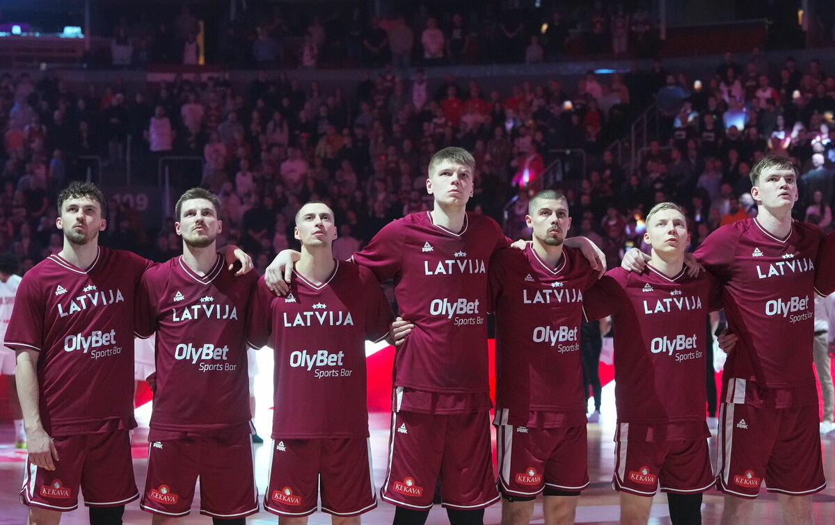 Latvijas basketbola izlase FIBA Pasaules kausa kvalifikācijas spēlē. Foto: Ieva Leiniša/LETA Latvijas basketbola izlase FIBA Pasaules kausa kvalifikācijas spēlē. Foto: Ieva Leiniša/LETA
