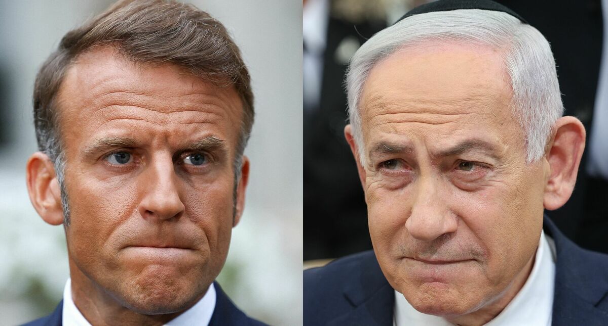 Emanuels Makrons un Benjamins Netanjahu. Foto: Yves HERMAN and Abir SULTAN / POOL / AFP / Scanpix Emanuels Makrons un Benjamins Netanjahu. Foto: Yves HERMAN and Abir SULTAN / POOL / AFP / Scanpix
