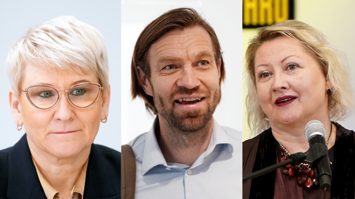 (no kreisās) Ieva Jaunzeme, Kaspars Gorkšs un Agita Kalviņa. Foto: Kaspars Krafts/Edijs Pālens/Zane Bitere/LETA (no kreisās) Ieva Jaunzeme, Kaspars Gorkšs un Agita Kalviņa. Foto: Kaspars Krafts/Edijs Pālens/Zane Bitere/LETA