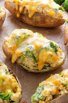 Ar brokoli un čedaru pildītas kartupeļu laiviņas, foto - Pinterest