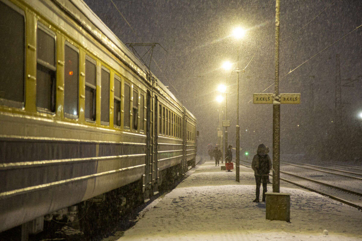 Ziema. Vilciens. Foto: Edijs Pālens/LETA
