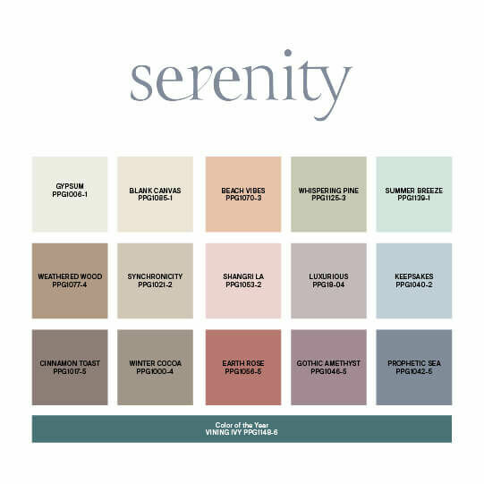 PPG & Glidden krāsu tendences 2023. Serenity. Foto: thenordroom.com
