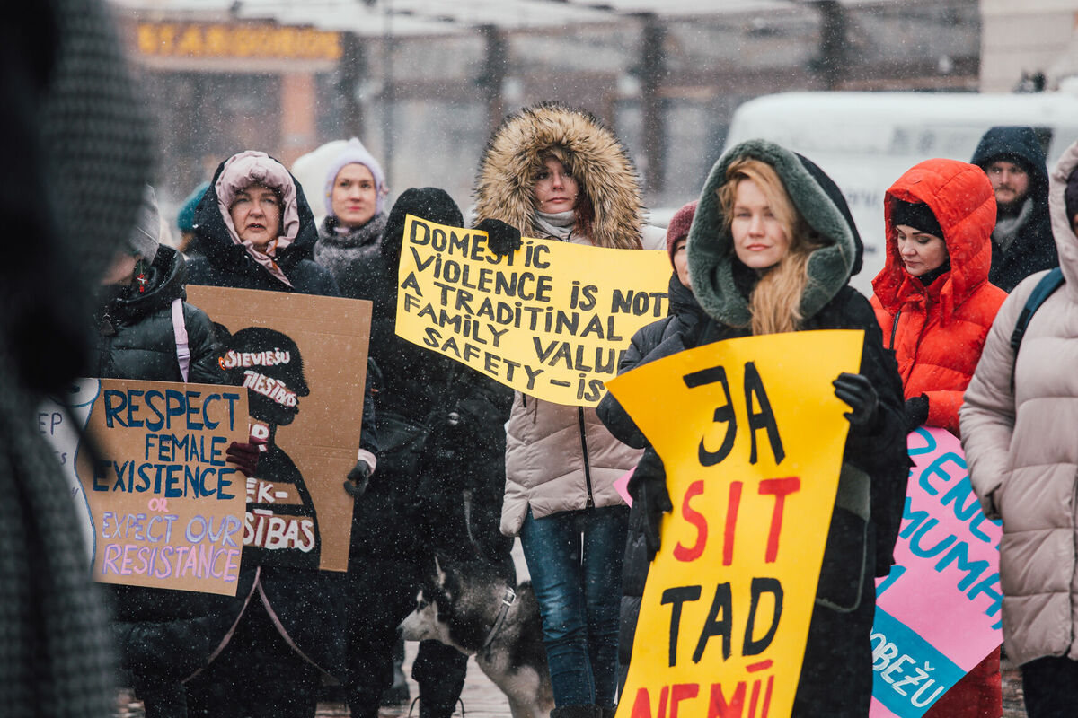 Den femte kvinnesolidaritetsmarsjen mot vold fant sted