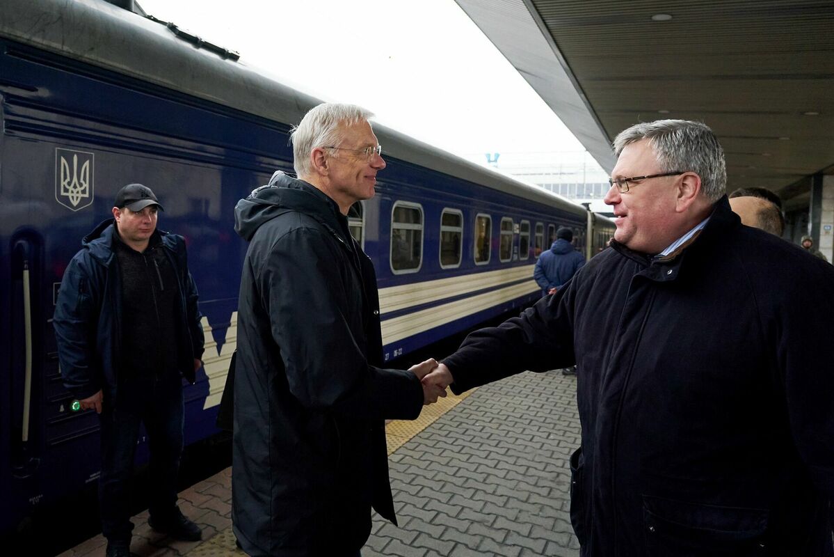 Ministru prezidents Krišjānis Kariņš ieradies vizītē Ukrainā. Foto: Krišjānis Kariņš/Twitter
