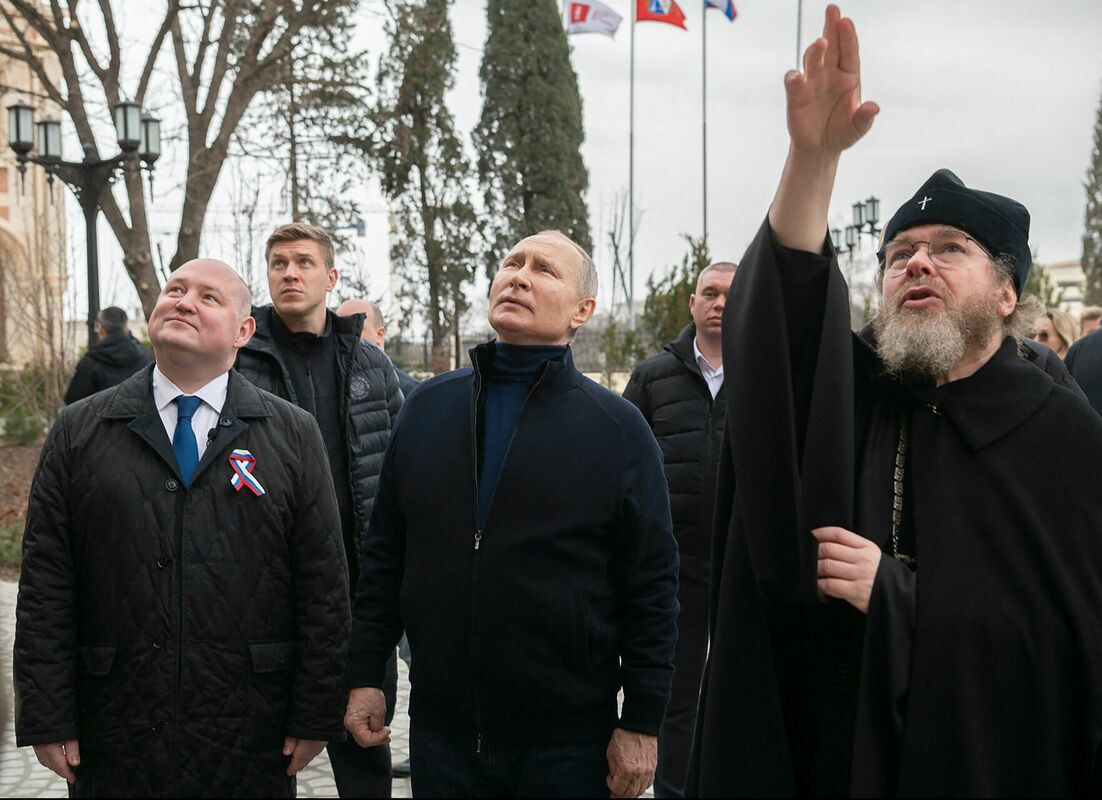 Krievijas prezidenta Vladimira Putina vizīte okupētajā Krimā. Foto: AFP/Scanpix