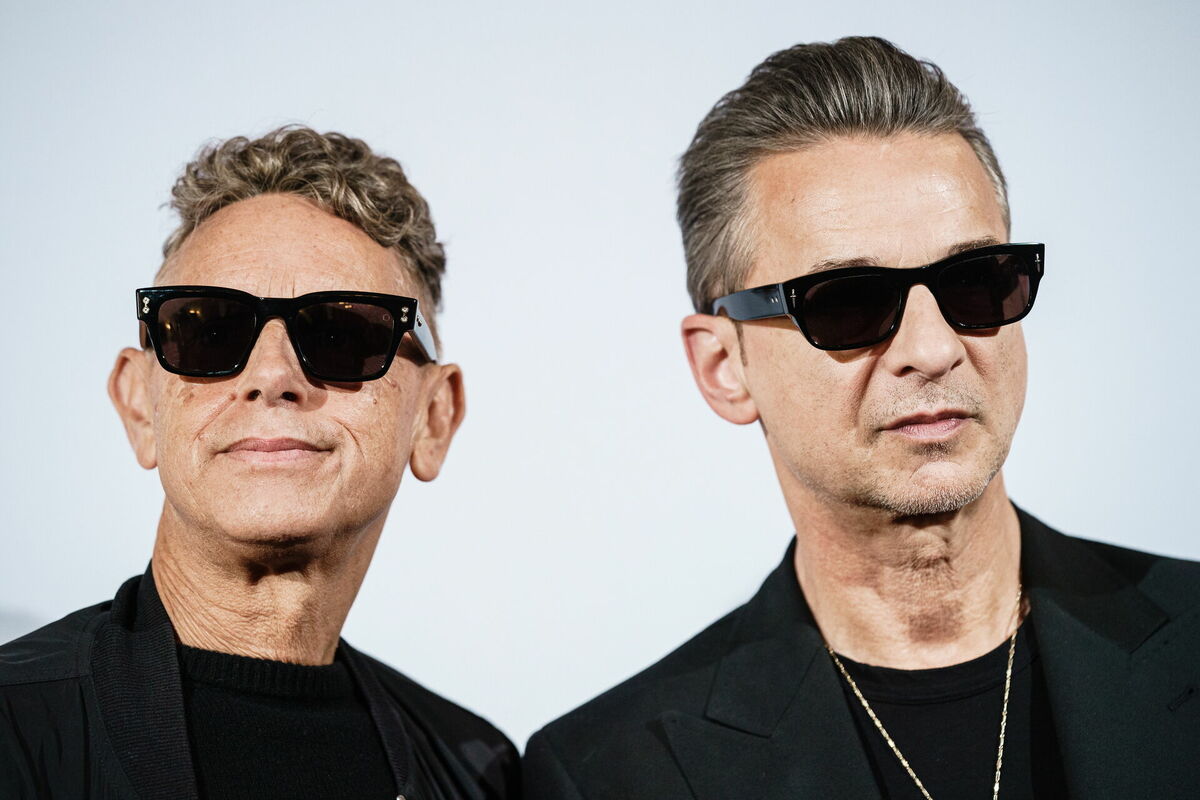 Depeche Mode grupas biedri Martins Gors un Deivs Gahans. Foto: EPA/Scanpix