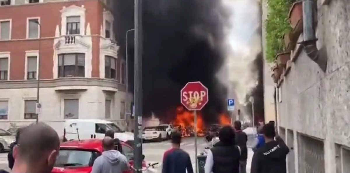 Sprādziens Milānā. Foto: @spectatorindex/"Twitter"