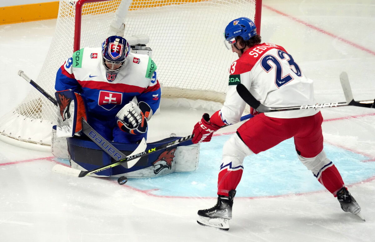 Pasaules hokeja čempionāta spēle starp Čehiijas un Slovākijas valstsvienībām "Arēnā Rīga". Foto: LETA