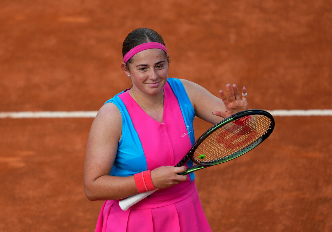 Latvijas tenisa pirmā rakete Aļona Ostapenko. Foto: Reuters/Scanpix