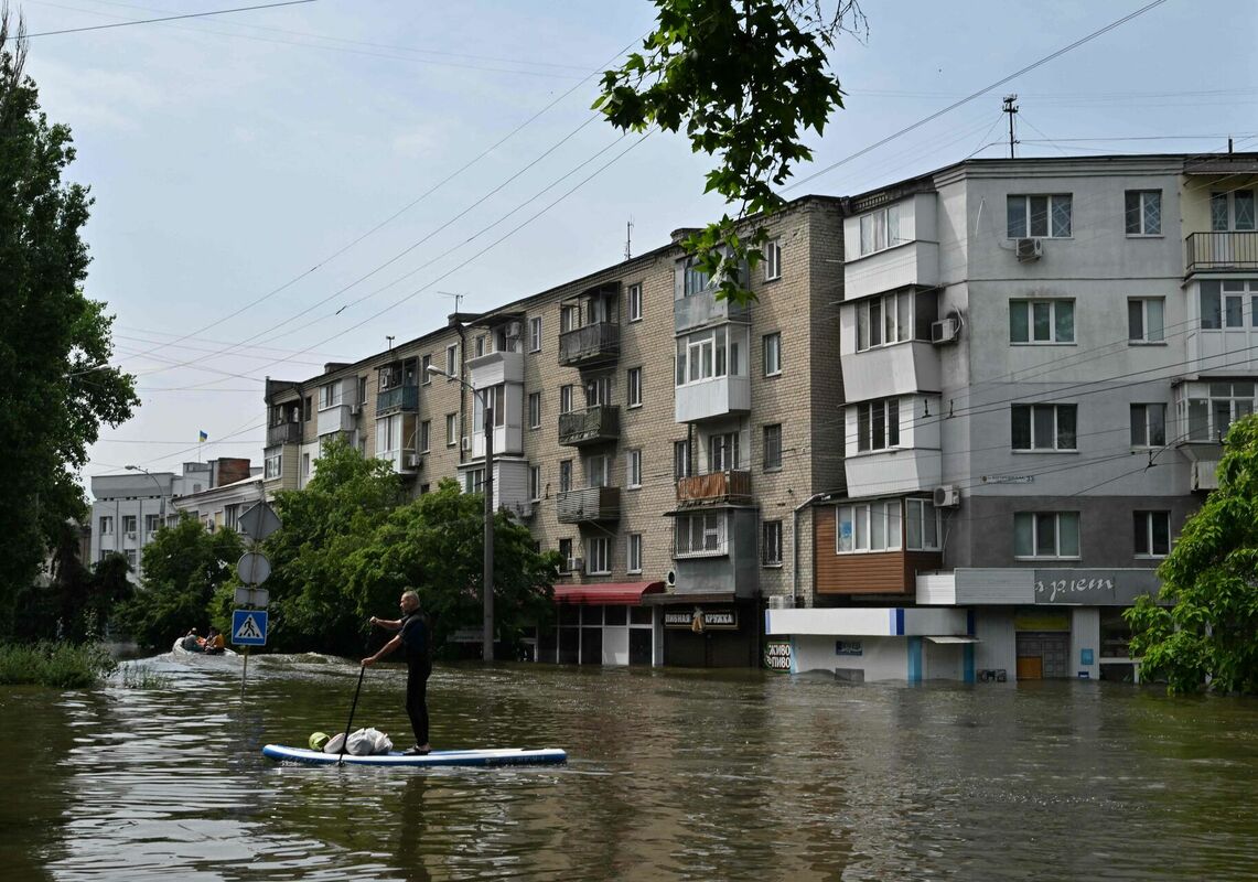 Plūdi Ukrainā. Foto: Genya SAVILOV / AFP