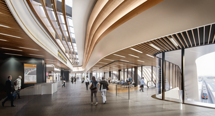 Tallinas Centrālās stacijas "Ülemiste" plānotais dizains. Foto: Rail Baltica