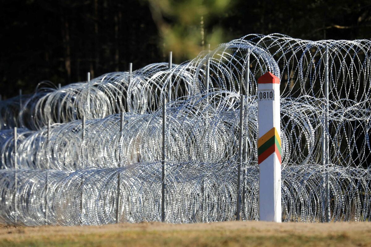 Lietuvas-Baltkrievijas robeža. Foto: PETRAS MALUKAS / AFP