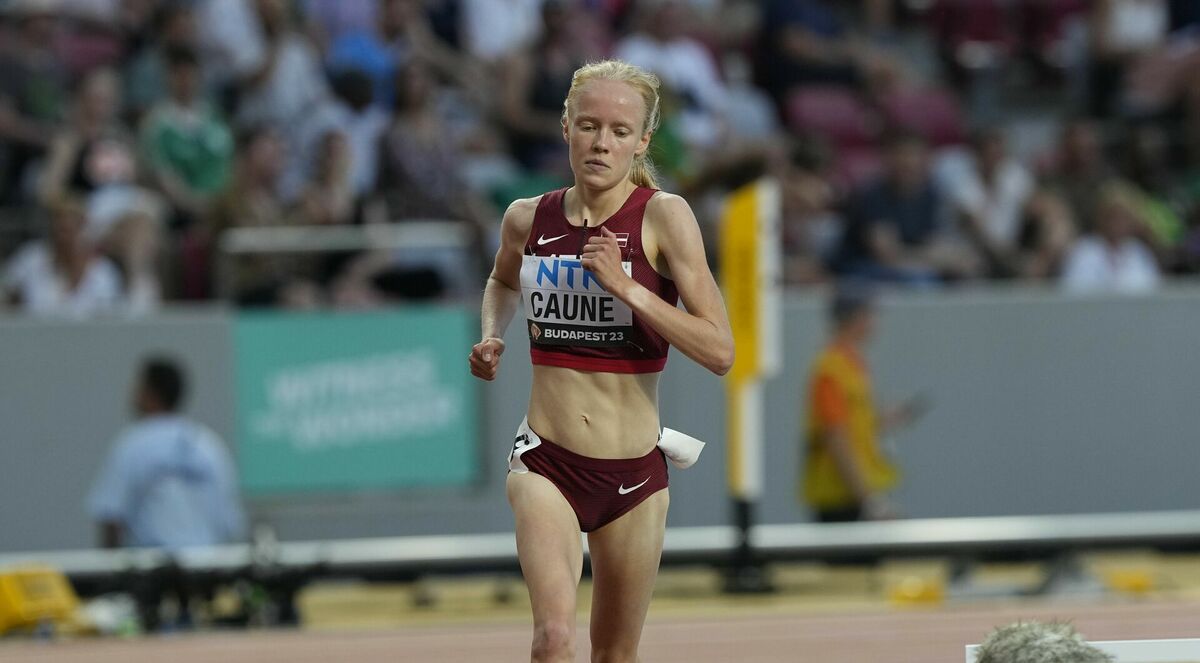 Latvijas skrējēja Agate Caune. Foto: AP Photo/Martin Meissner