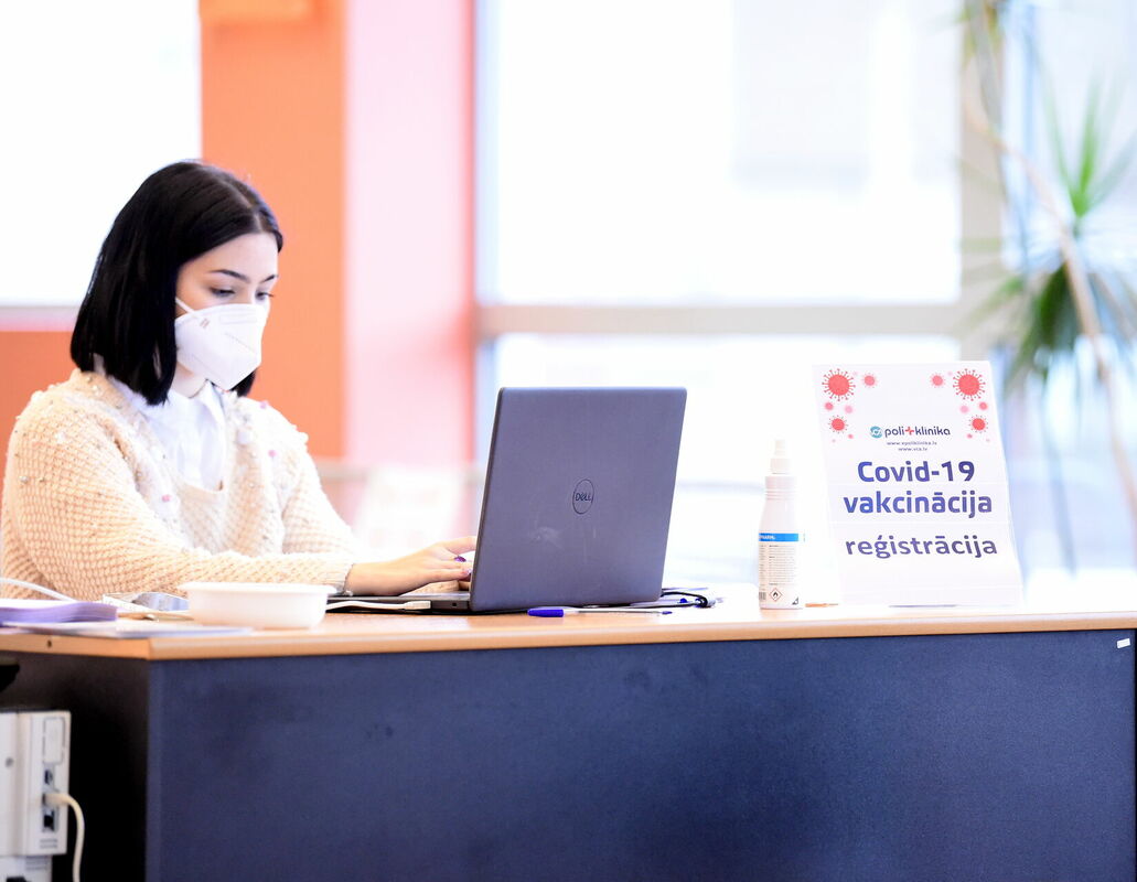 Covid-19 vakcinēšanās punkts, attēls ilustratīvs. Foto: Zane Bitere/LETA