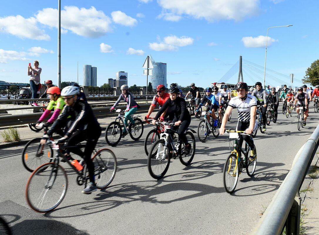 Rīgas velomaratons 2020. gadā. Foto: Zane Bitere/LETA