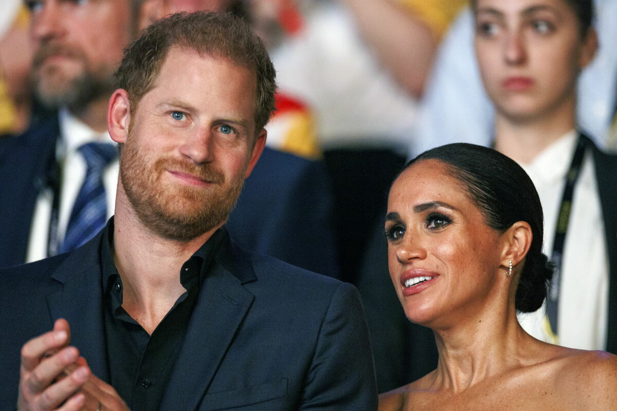 Princis Harijs un Megana Mārkla. Foto: EPA/Christopher Neundorf