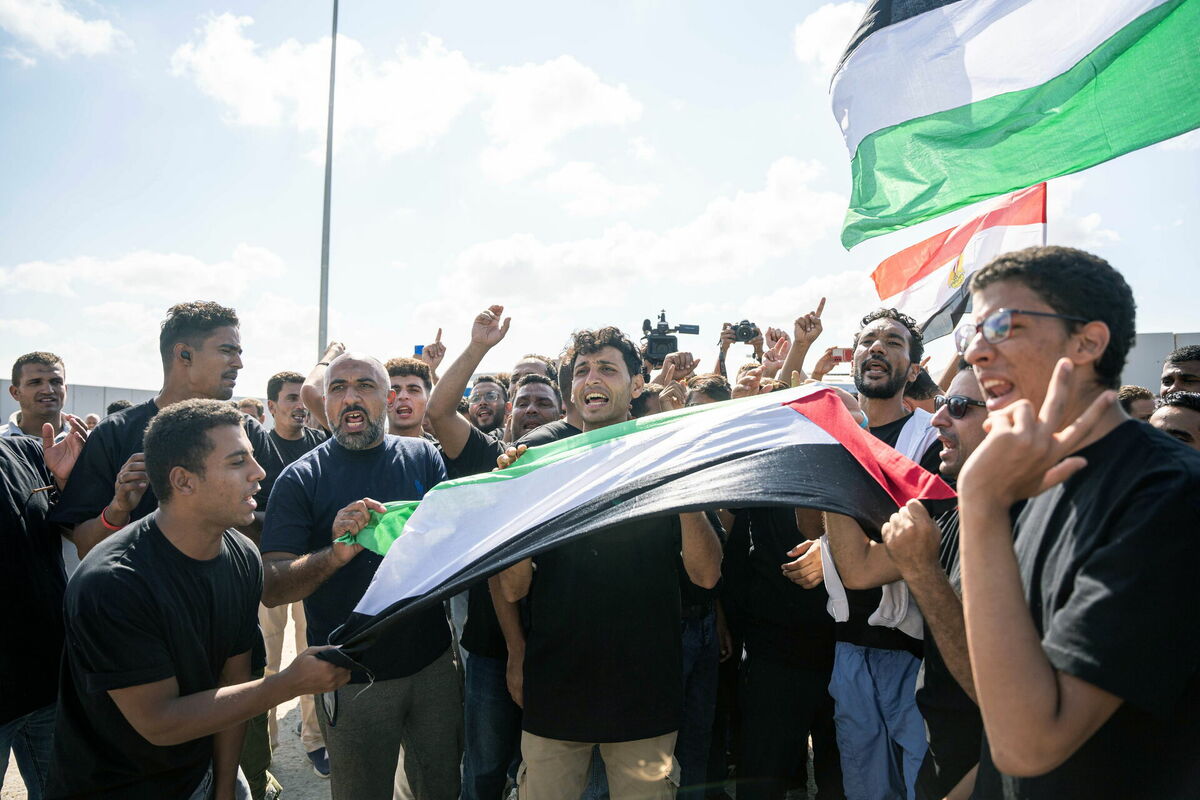 Ēģiptē protestē pret lēmumu nepieņemt palestīniešu bēgļus. Foto: EPA/ALI MOUSTAFA/Scanpix