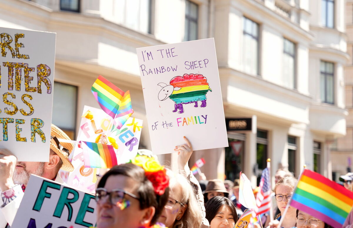 Cilvēktiesību pasākumu nedēļas "Riga Pride" laikā notikušais gājiens "Mēs visi esam Latvija". Foto: Zane Bitere/LETA