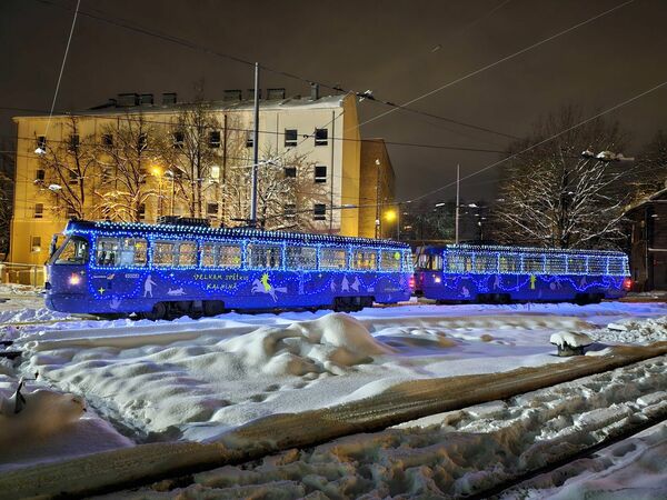 Rīgas Ziemassvētku tramvajs. Foto: Rīgas Satiksme