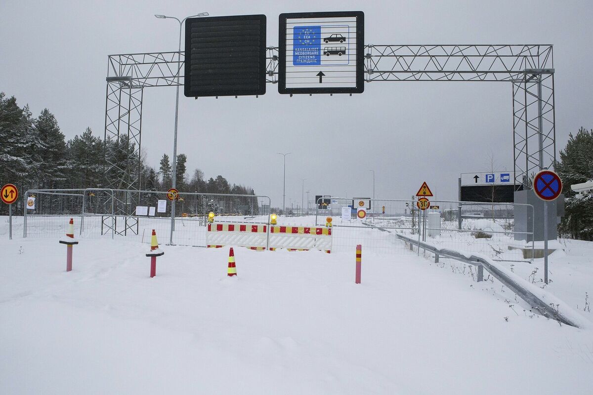 Slēgtais Vālimas robežpunkts starp Somiju un Krieviju. Foto: Lauri Heino/Lehtikuva via AP