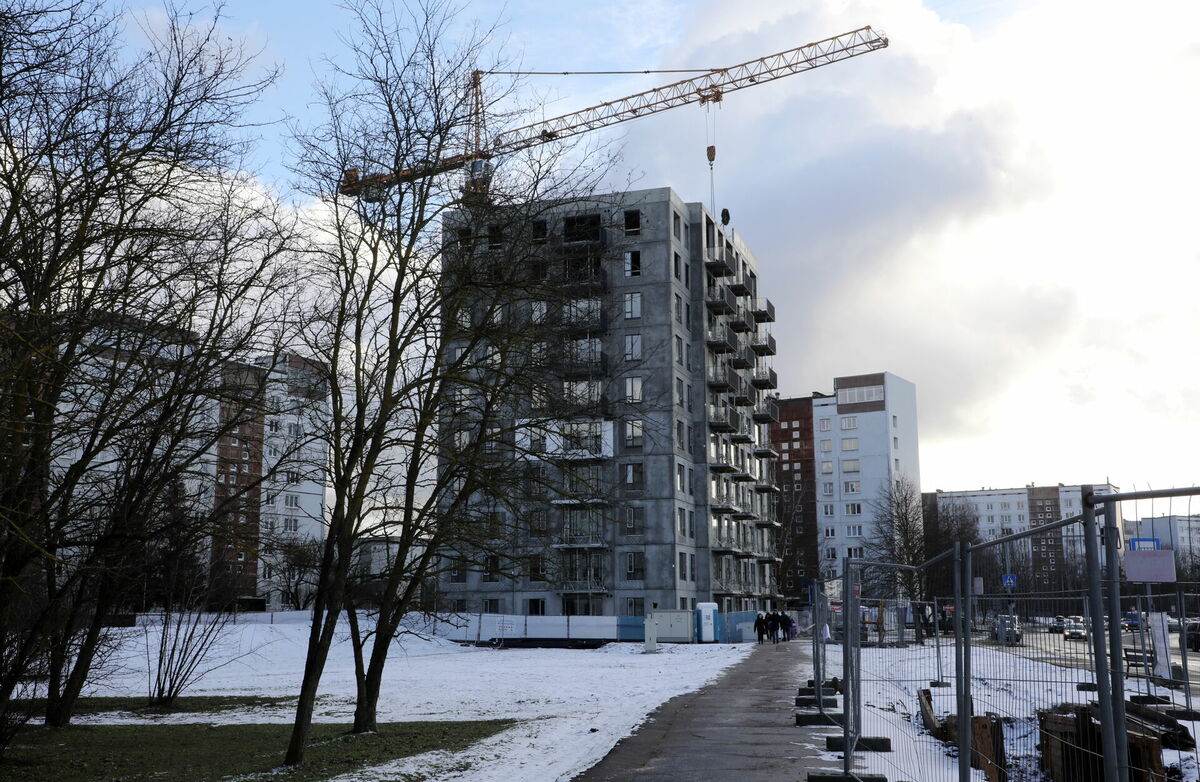 "Pillar" attīstāmā daudzdzīvokļu ēka Sergeja Eizenšteina ielā. Foto: Evija Trifanova/LETA