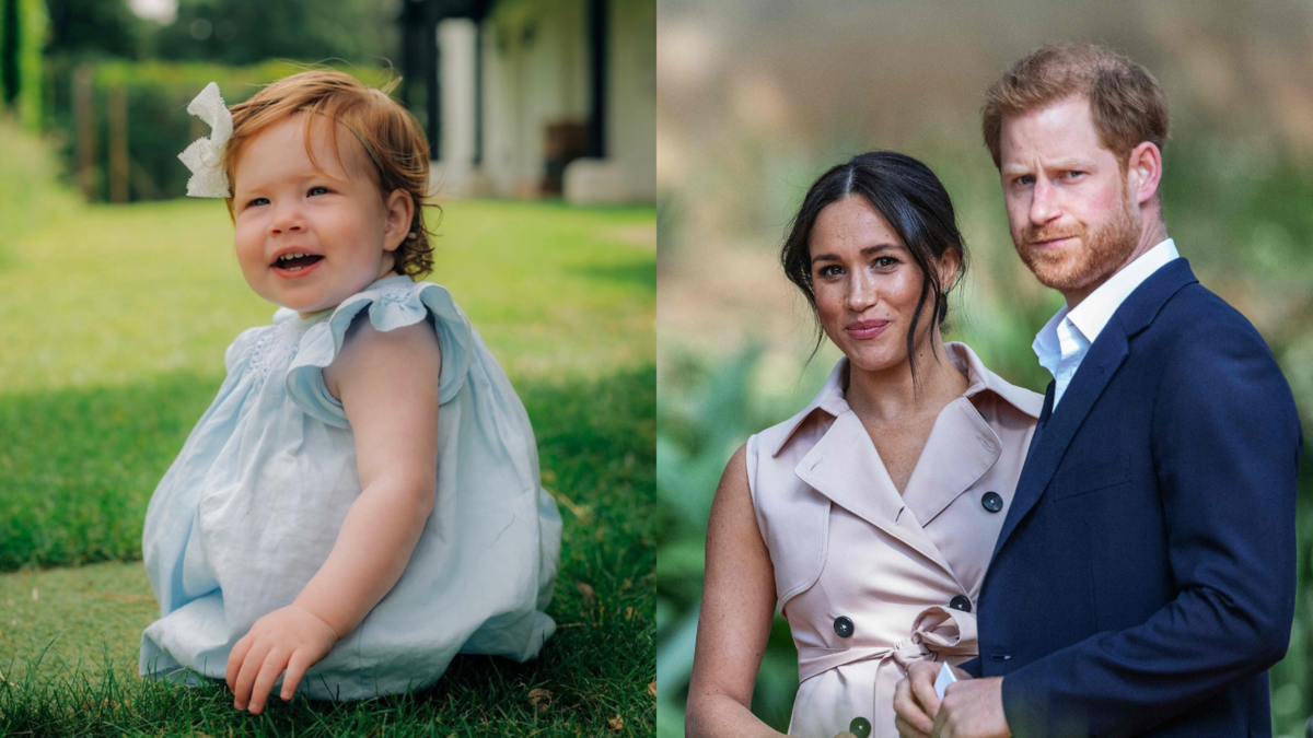 Princis Harijs, Megana Mārkla un viņu meitiņa Lilibeta. Foto: EPA/Misan Harriman/Michele Spatari/AFP