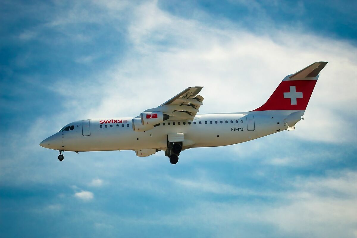 Aviokompānijas "Swiss" lidmašīna. Foto: Unisplash