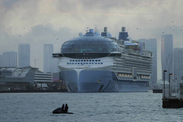 Kruīza kuģis "Icon of the Seas". Foto: AP Photo/AFP/Scanpix