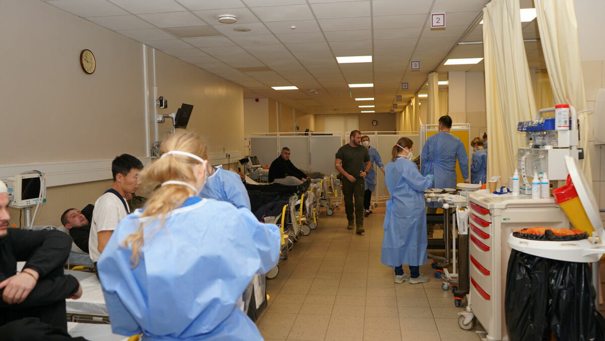 Ukrainas karavīri ārstējas RAKUS. Foto: Rīgas Austrumu klīniskās universitātes slimnīca