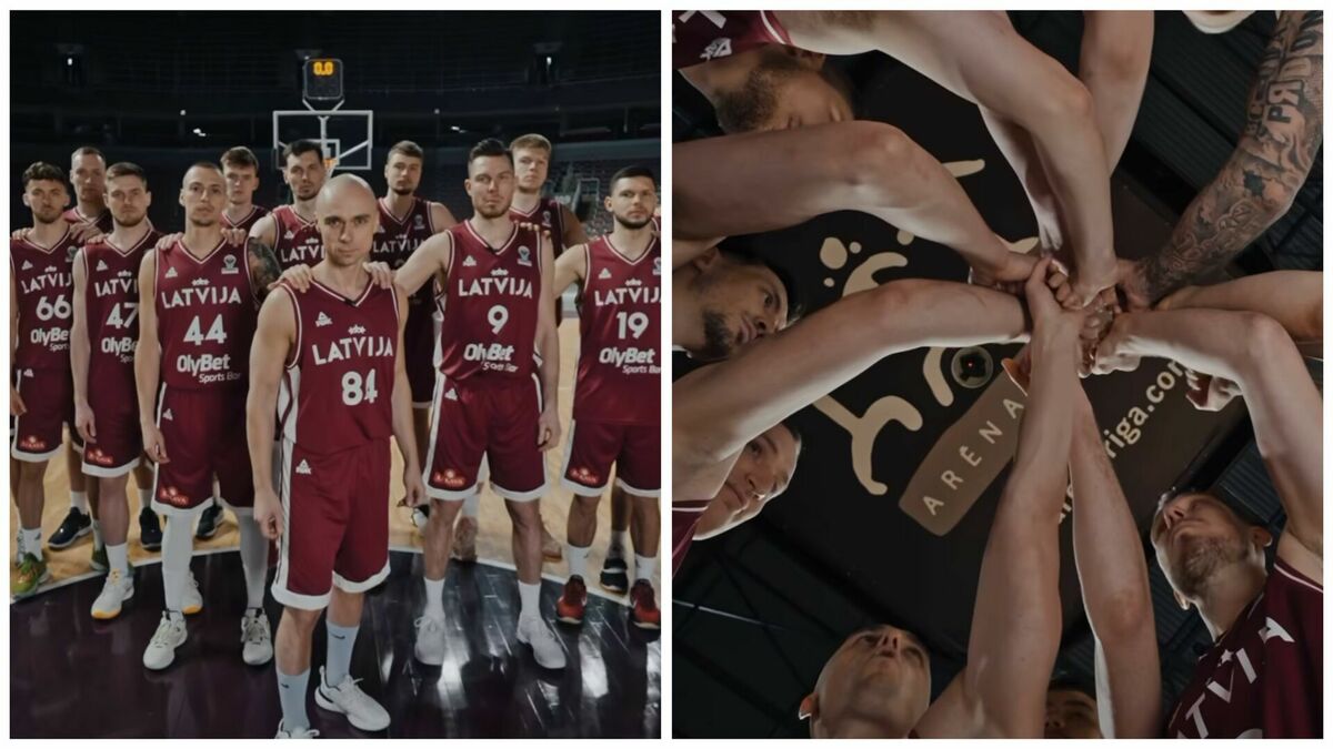 Latvijas Basketbola izlase ar Donu priekšgalā. Foto: Instagram / @basketbols