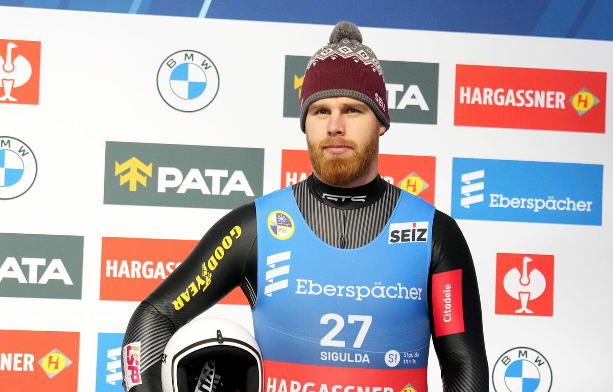 Latvijas kamaniņu braucējs Kristers Aparjods Foto: LETA