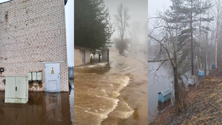 Plūdi Pļaviņu un Jēkabpils apriņķī. Foto: Sadales Tīkls/Vija Izmailova/BreakingLV/Facebook