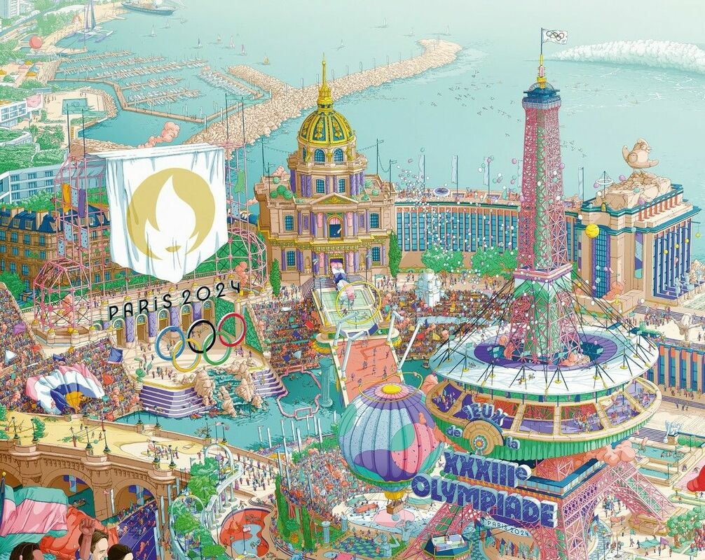 Parīzes olimpisko spēļu plakāts. Foto: shop.olympics.com