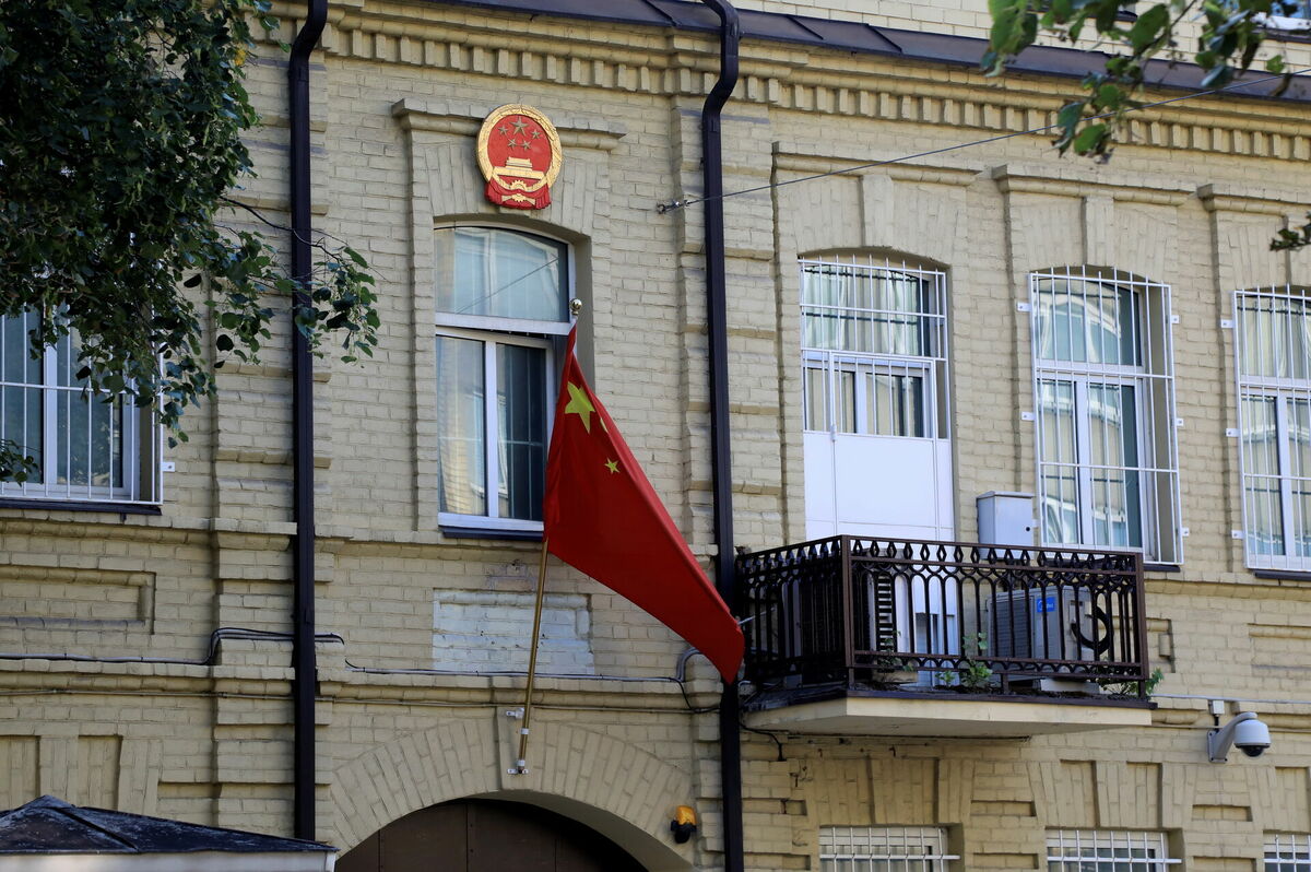 Ķīnas vēstniecība Lietuvā. Foto: EPA/VALDA KALNINA