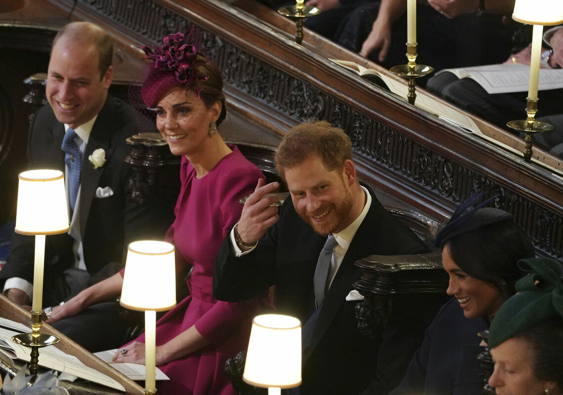 Princis Viljams, princese Keita, princis Harijs un Megana Mārkla. Foto: Owen Humphreys, Pool