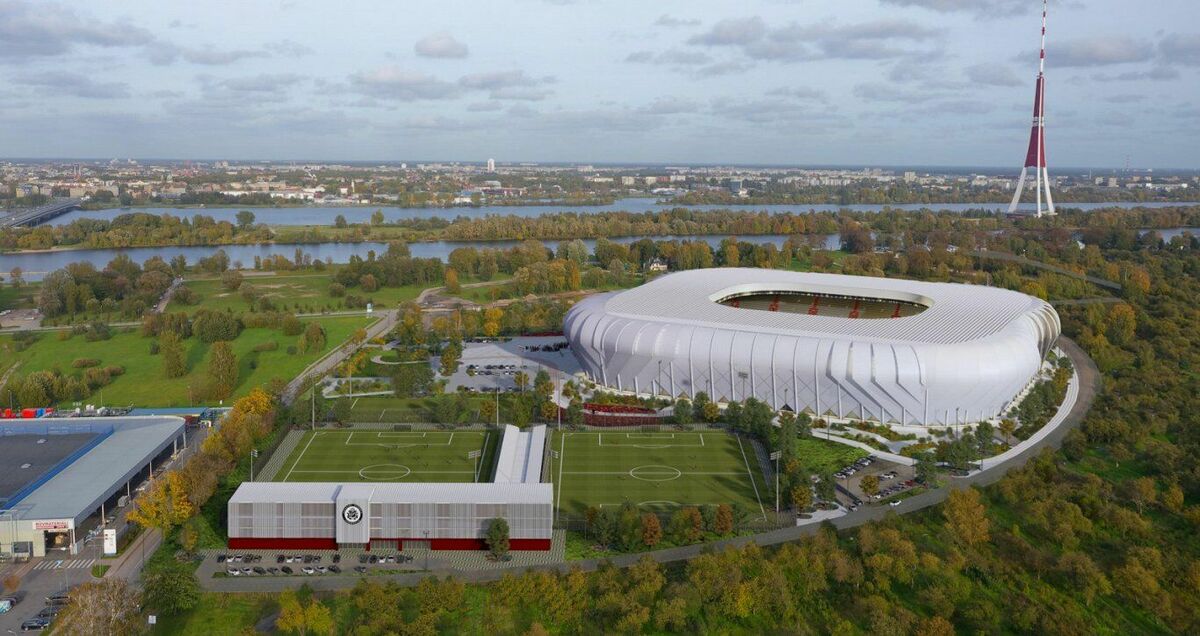 Lucavsalas nacionālā futbola stadiona vizualizācija. Foto: Publicitātes attēls