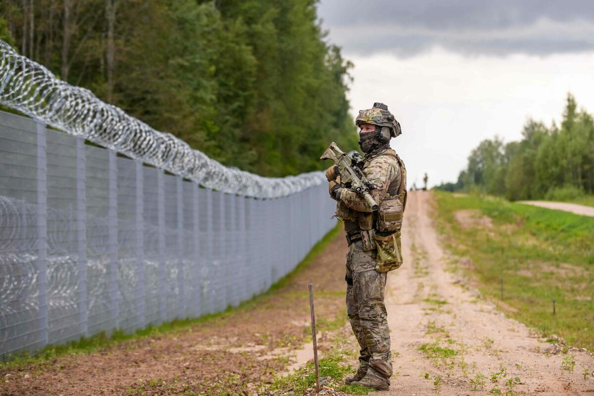 Latvijas-Baltkrievijas robeža. Foto: Gints Ivuskans / AFP