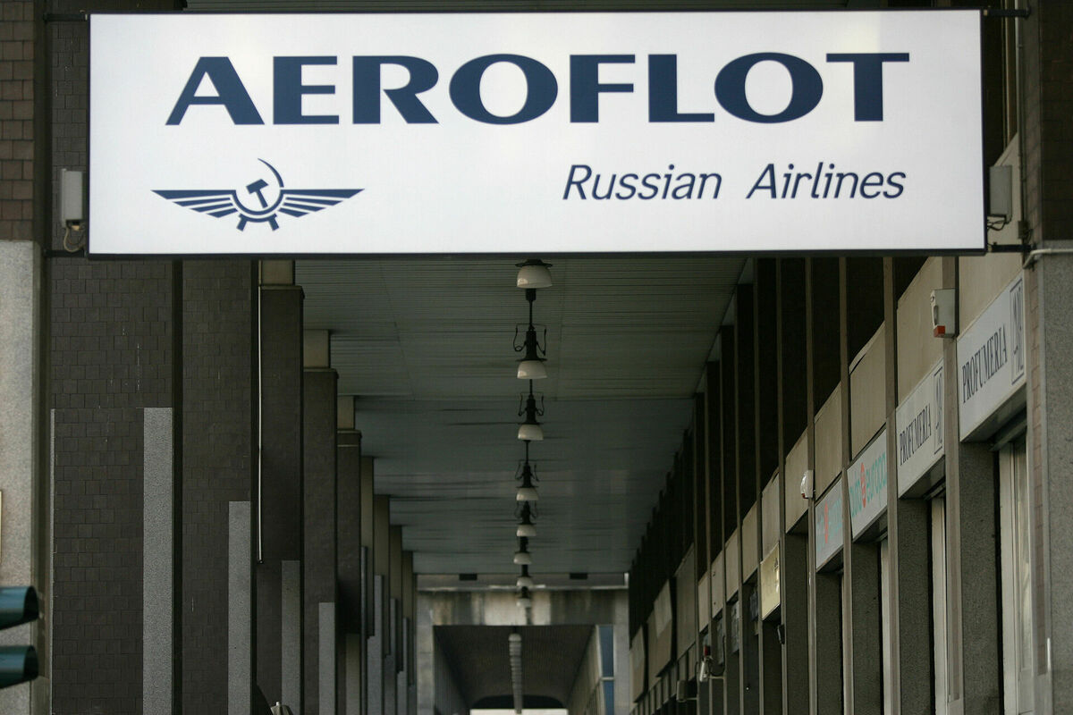 Krievijas aviokompānijas "Aeroflot" logo. Foto:  AFP PHOTO /FILES/ GIUSEPPE CACACE
