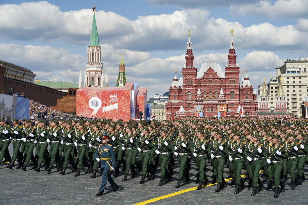 9. maija gājiens Maskavā, Krievijā. Foto: Pelagia Tikhonova/Moscow News Agency