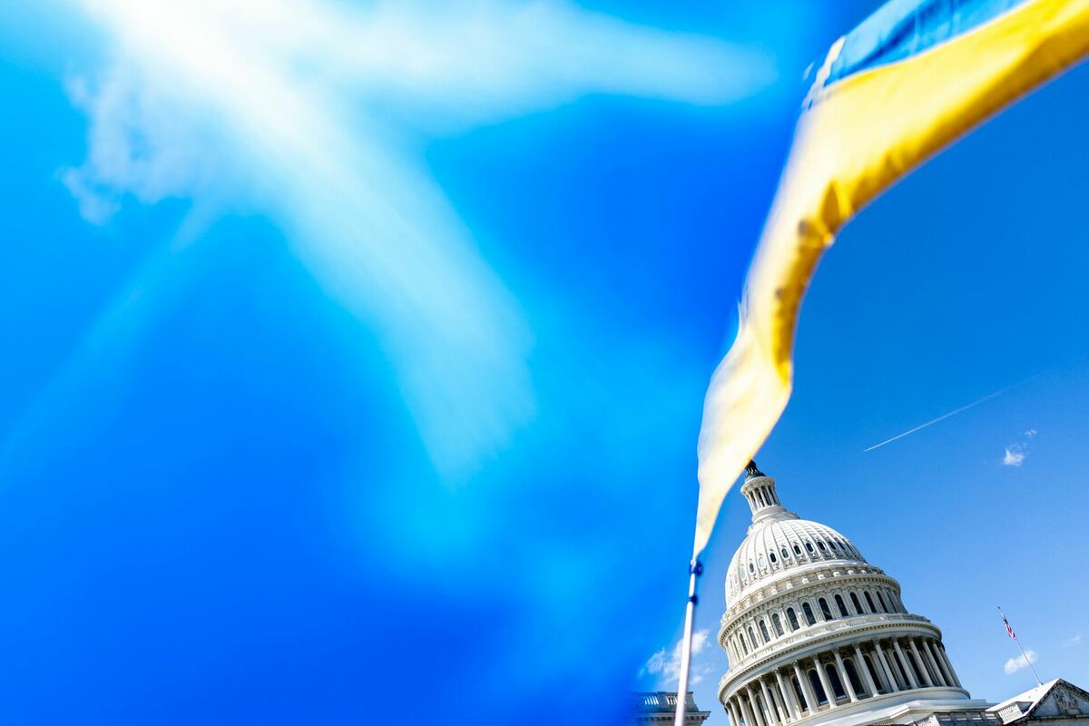 Ukrainas karogs. Foto: Nathan Howard / GETTY IMAGES