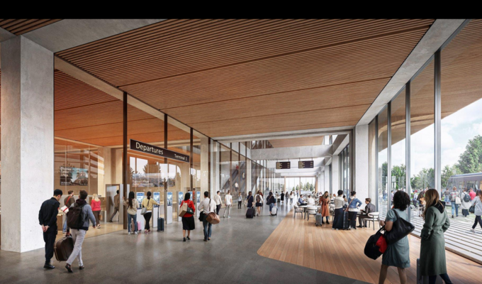 "Zaha Hadid Architects" jaunā Rīgas pasažieru termināļa "Riga Ropax Terminal" plānojums. Foto: Publicitātes