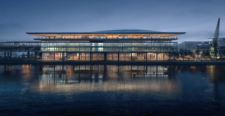 "Zaha Hadid Architects" jaunā Rīgas pasažieru termināļa "Riga Ropax Terminal" plānojums. Foto: Publicitātes